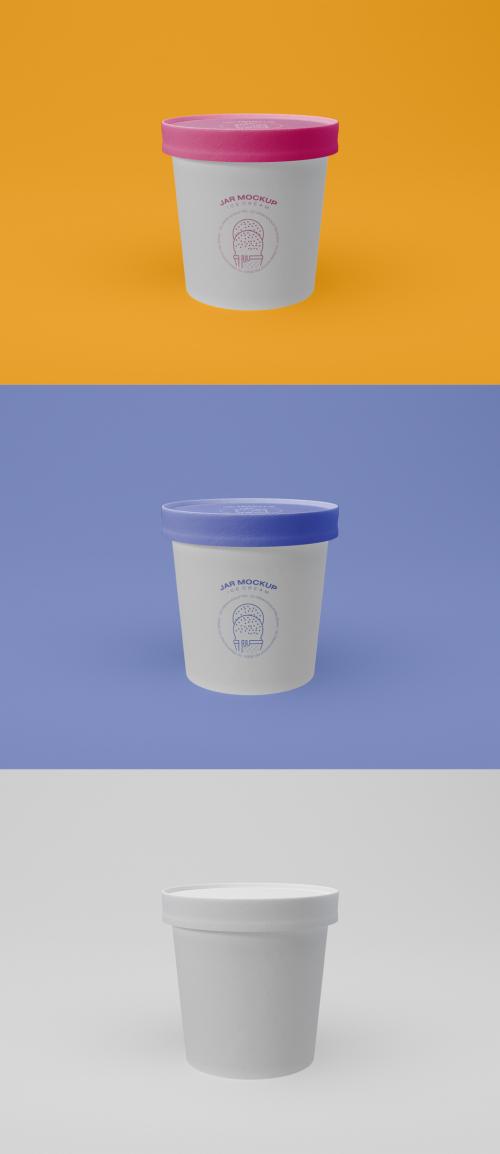Adobe Stock - Round Ice Cream Jar Mockup - 442175895