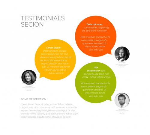 Adobe Stock - Color Testimonials Circle Speech Bubbles Review Section Layout Layout - 442936989