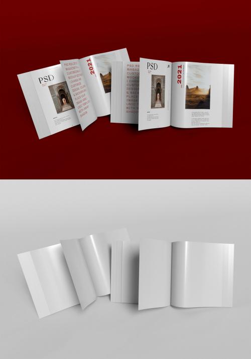 Adobe Stock - Two Paper Magazine Mockup - 442971099