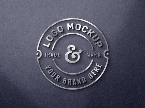 Adobe Stock - Polished Steel Wall Sign Logo Mockup - 448142995
