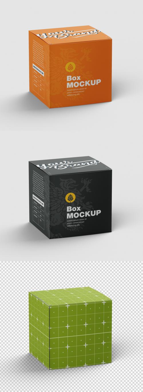 Adobe Stock - Square Cardboard Box Mockup - 458570697