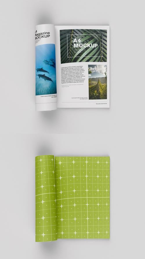 Adobe Stock - Matte Magazine Mockup Top View - 458570940