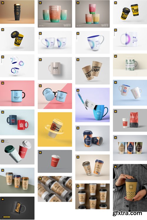 Mugs and cups mockup 130xPSD Premium Mockup Collections