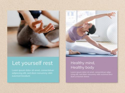 Adobe Stock - Yoga Lifestyle Poster Dual Set - 466795734