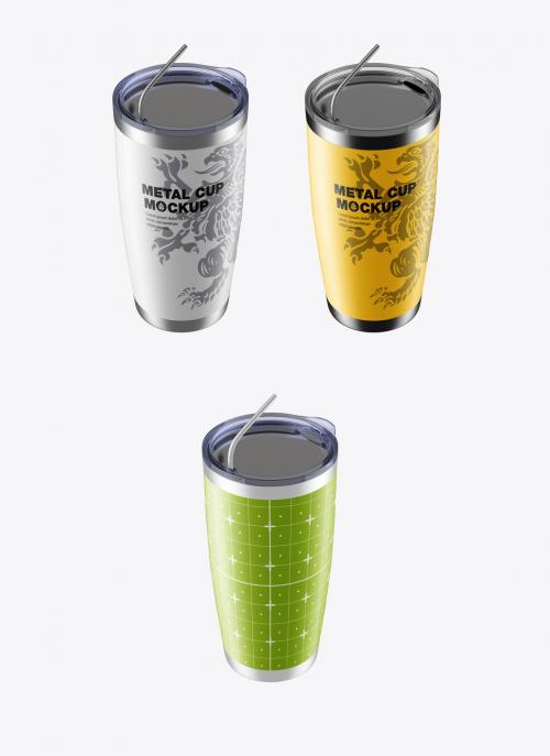Adobe Stock - Stainless Steel Travel Cup Mockup - 468468171