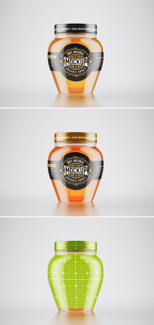 Adobe Stock - Honey Glass Jar Mockup - 470947545