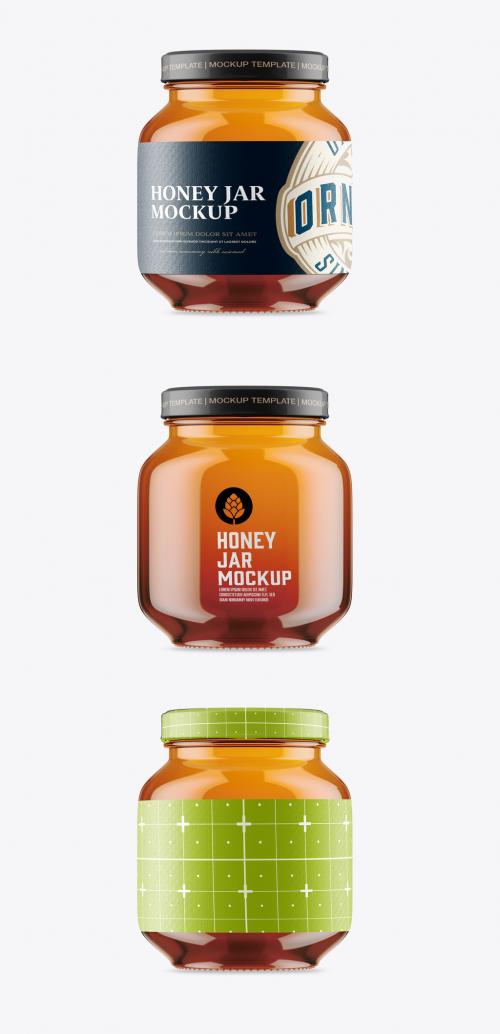 Adobe Stock - Honey Glass Jar Mockup - 470947572