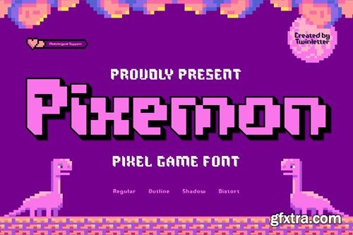 Pixemon - Pixel Game Font SK7JFNP