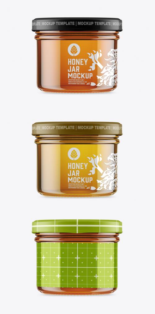 Adobe Stock - Honey Glass Jar Mockup - 473623091