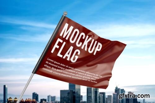 Flag Mockup Collections #9 12xPSD