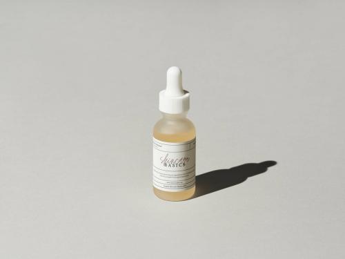 Skincare Bottle with Dropper and White Label Mockup