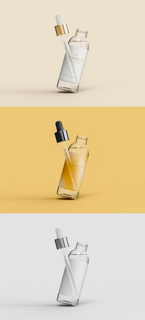 Bottle Standing with a Styled Dropper Mockup