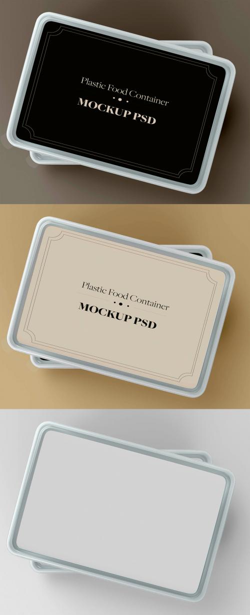 Top View of Plastic Food Container Mockup