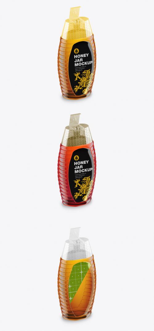 Plastic Honey Bottle Mockup