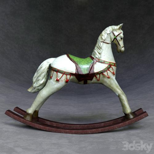 Decorative wooden rocking horse