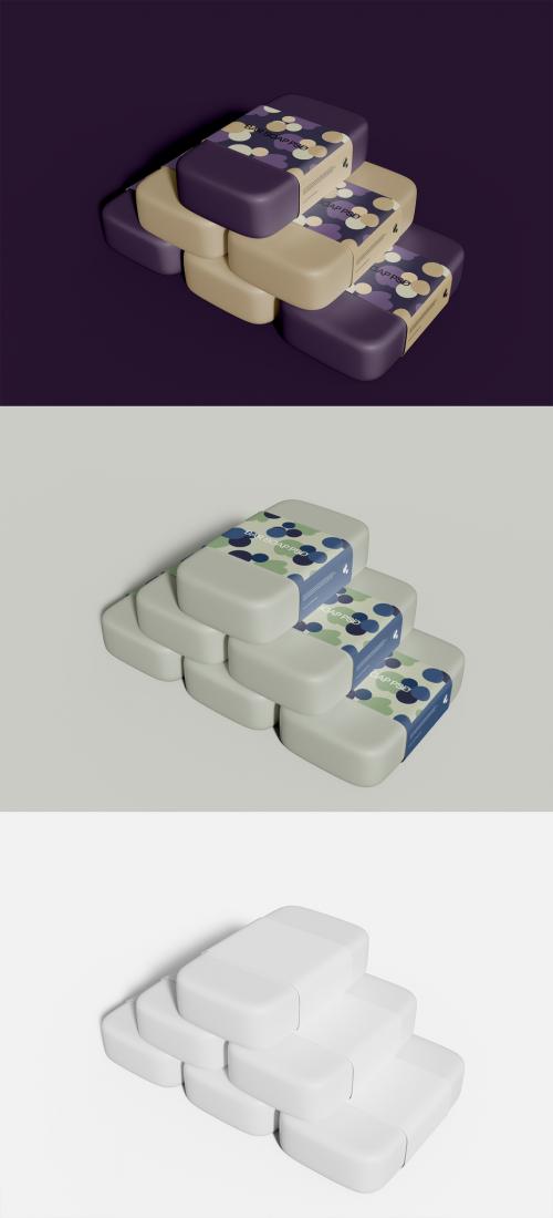 Soap Bars with Label Mockup