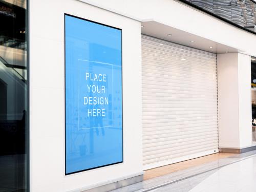 Closed Shopping Store Screen Banner Mock-Up