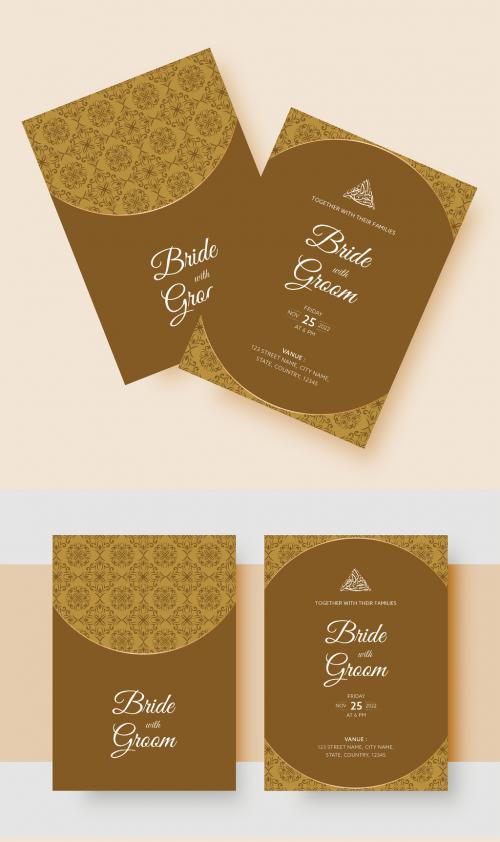 Islamic Wedding Card Stationery or Invitation Card Layout