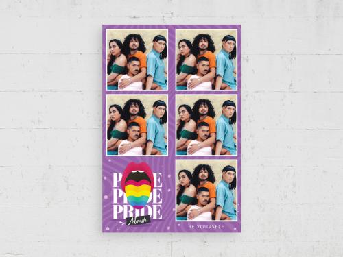 Lgbt Gay Pride Photo Booth Collage Card