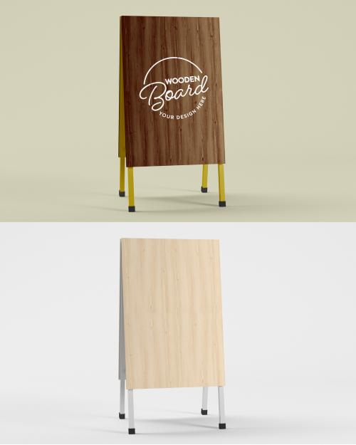 Wooden Stand Board Mockup