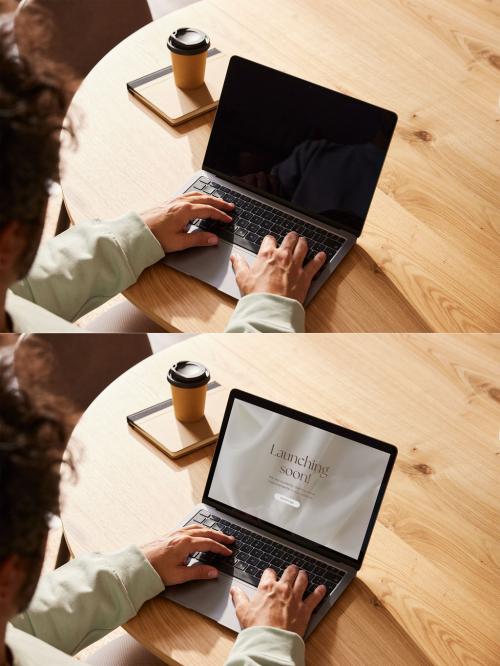 Man with a Laptop Mockup