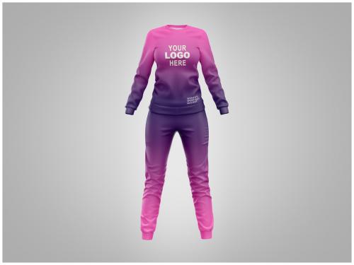 Womens Sport Suit Mockup Front View