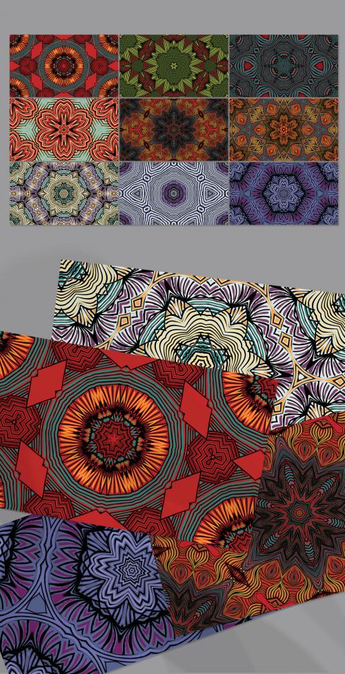 Seamless Pattern Collection with Mandala Ethic Motif