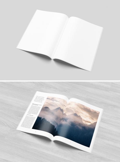 Open Spread Brochure/Magazine Mockup