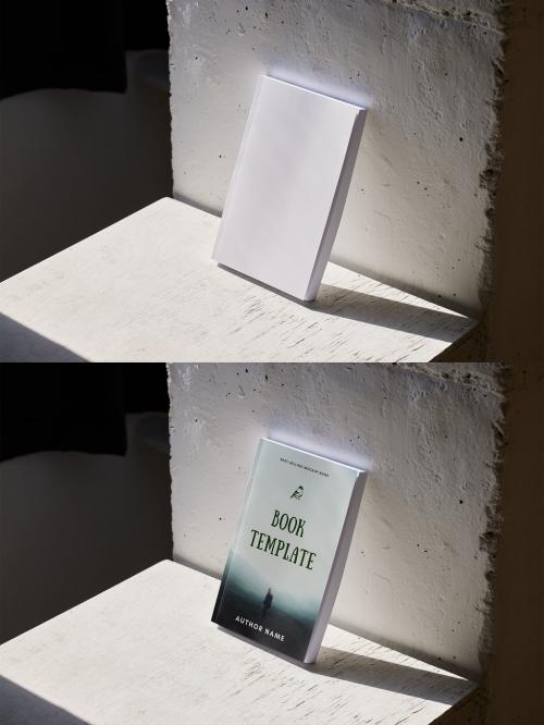 Softcover Book Mockup with Harsh Shadows