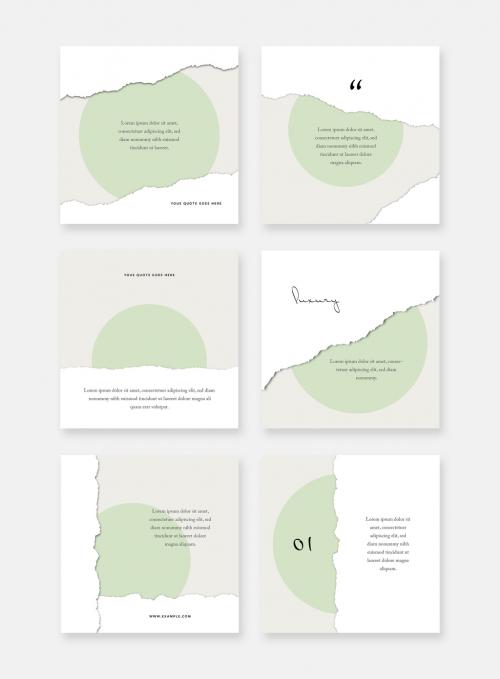 Elegant Social Media Posts with Muted Pistachio Green