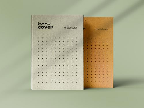 Book Catalog Magazine Cover Mockup with Editable Background and Overlay Shadow