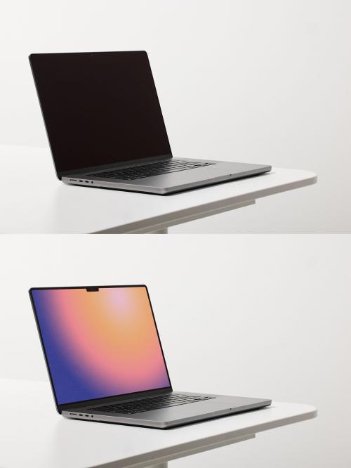 Laptop Mockup on Lateral View