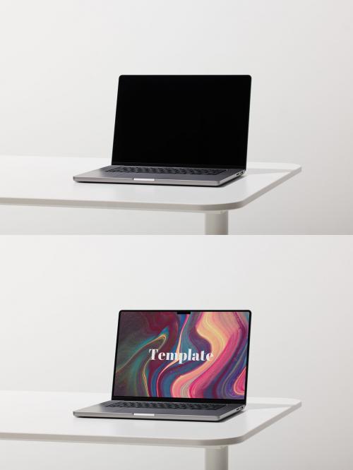 Laptop Mockup on Desktop