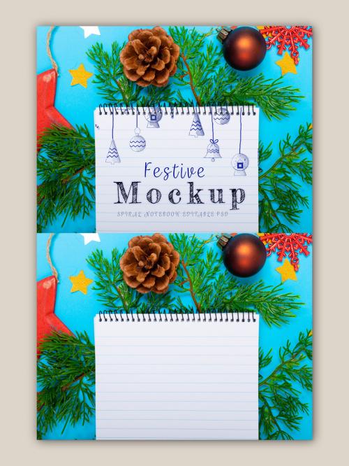 Festive Notebook Mockup