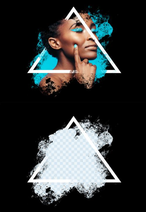 Abstract Brush Stroke Mockup With White Triangle Frame