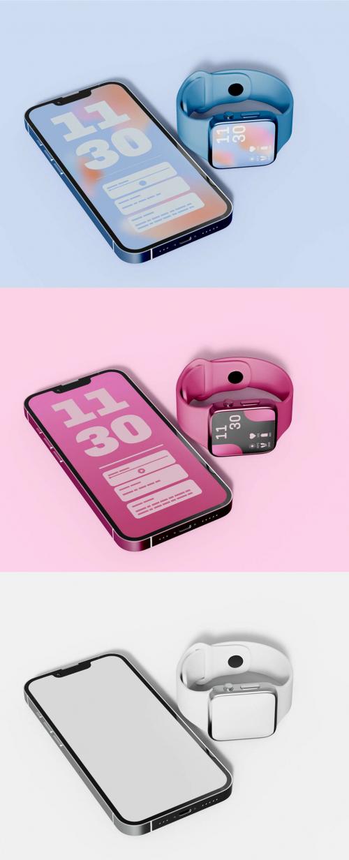 Smartwatch and Phone Mockup