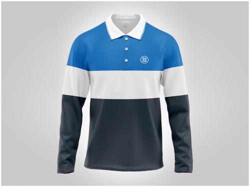 Long Sleeve Polo T-Shirt Mockup Front View