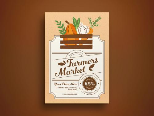 Brown Vintage Farmer's Market Flyer Layout
