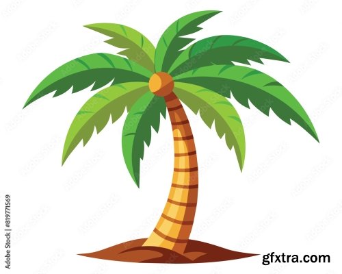 Palm Tree Vector Illustration 6xAI