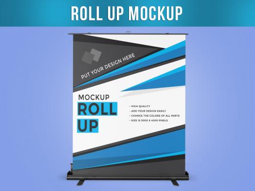 Roll Up Banner Mockup Front View