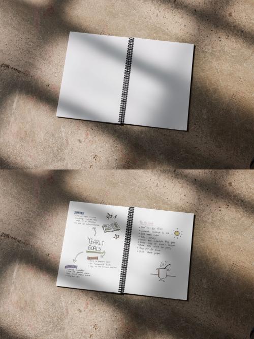 A4 Spiral Book or Notebook Mockup