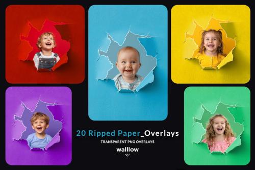 Ripped paper png transparent photoshop overlays