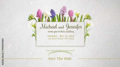 Floral Wedding Text Frame for Wedding Invitations