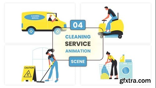 Videohive Cleaning Service Concept Illustration Scene 52635808