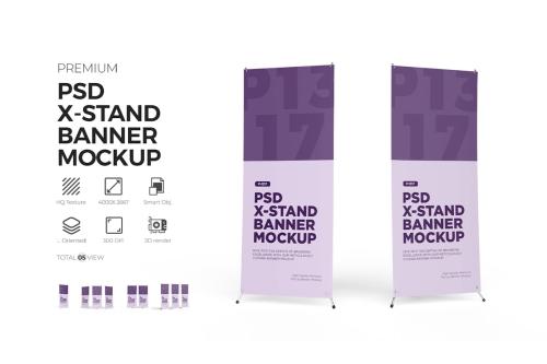 X Stand Banner Mockup