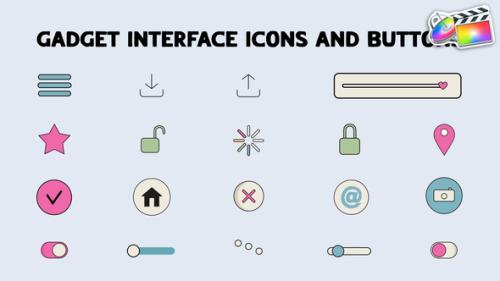 Videohive - Gadget Interface Icons And Buttons for FCPX - 52530439