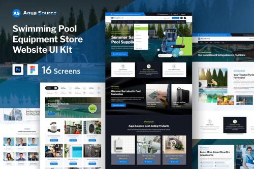 Swimming Pool Supply Service Store Website UI Kit