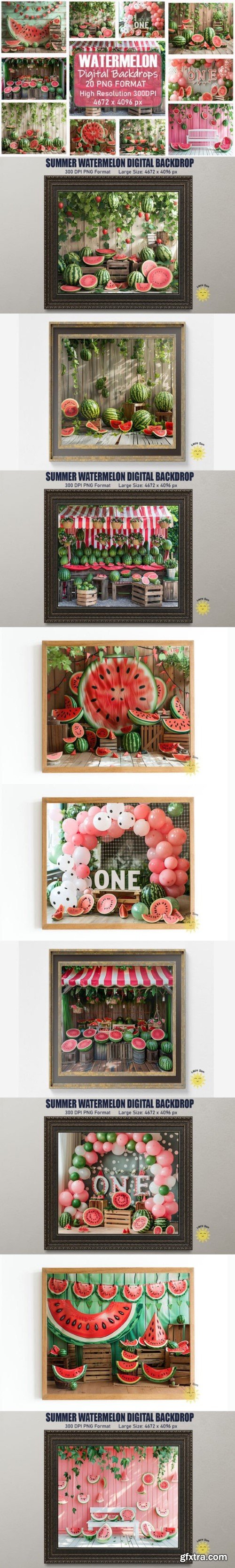 Summer Watermelon Digital Backdrop