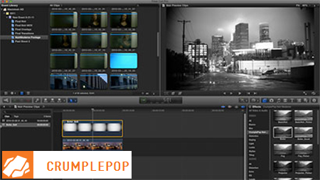 CRUMPLEPOP Noir Moderne for Final Cut Pro X MacOSX