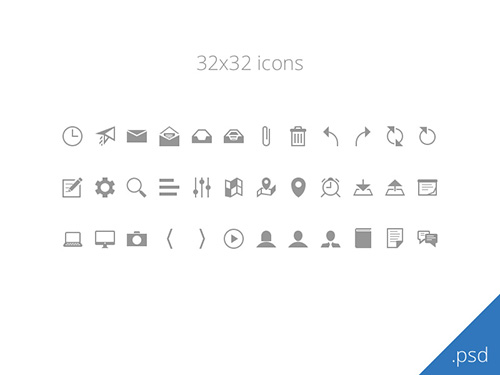 PSD Web Icons - 36 Tiny Icons